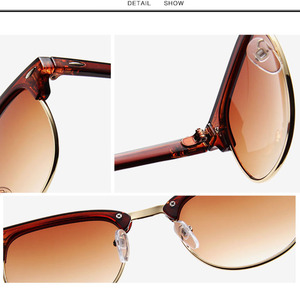 Wholesale Classic <strong>Designer</strong> Half-Frame UV400 Sunglasses Custom Logo OEM <strong>Glasses</strong> <strong>Fashionable</strong> Sun <strong>Glasses</strong> for Men and Women - Product Image 6