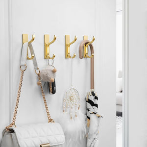 Ganchos de Pared de Acero Inoxidable Negro <span class=keywords><strong>para</strong></span> Colgar Ropa en el Baño o Sala de Estar, Ganchos Autoadhesivos <span class=keywords><strong>para</strong></span> Colgar Ropa - Product Image 4