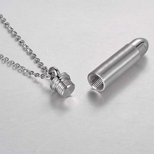 12 color piedra joyería <span class=keywords><strong>de</strong></span> <span class=keywords><strong>la</strong></span> cremación <span class=keywords><strong>de</strong></span> alas <span class=keywords><strong>de</strong></span> Ángel recuerdo Memorial collar <span class=keywords><strong>Cruz</strong></span> colgante <span class=keywords><strong>de</strong></span> bala para cenizas (Plata) - Product Image 4