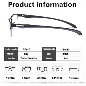 Nuevas <span class=keywords><strong>Gafas</strong></span> Unisex Delgadas con Protección Anti Luz Azul, Lentes Fotocromáticas de PC, Marco de Acero Inoxidable, Transición Progresiva <span class=keywords><strong>para</strong></span> Lectura, Forma de Diamante - Product Image 3