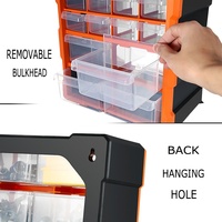 LEADLOONG Organisateur de boîtes à outils en plastique à 18 grilles pour le stockage de petites pièces dans le salon, le garage et les outils.