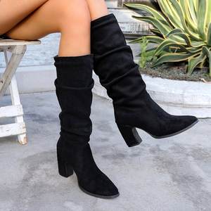 <span class=keywords><strong>Bottes</strong></span> pour femmes à la mode de style français, nouvelles <span class=keywords><strong>bottes</strong></span> hautes de chevalier, <span class=keywords><strong>bottes</strong></span> à talons épais qui vous font paraître mince et longue - Product Image 2