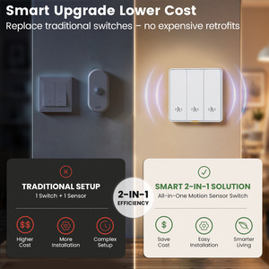 Interruptor de Luz Inteligente com Radar de Botão Montado na Parede, Habilitado para WiFi, Economia de Energia, Controle por Voz, Fio Único (Live/Neutro) 10A 240V - Product Image 3