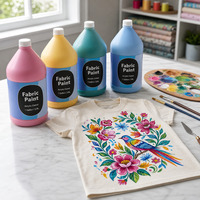 Peinture textile 3,8 L pour vêtements, sacs, tissus d'ameublement – Fournitures de peinture sans craquelures, couleurs riches