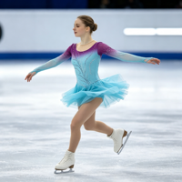 Robe de patinage et de danse pour enfants et adultes, dégradé violet-bleu, manches longues en maille, dos orné de strass, pour compétition et spectacle de patinage sur glace