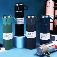 Geschenkset botol termos terisolasi, set hadiah tumbler botol air dengan 3 tutup
