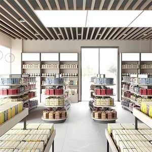 Étagères <span class=keywords><strong>de</strong></span> supermarché en métal, acier robuste, design unique avec rails <span class=keywords><strong>de</strong></span> protection, présentoir pour snacks, magasins <span class=keywords><strong>de</strong></span> proximité et librairies - Product Image 4