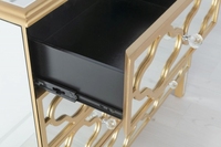 Or mode design personnalisé décoratif cristal diamant mur miroir armoire miroir meubles