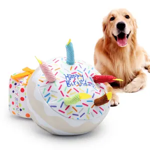 ZMaker, плюшевая игрушка для собак на день рождения, игрушки для жевания в виде костей на день рождения, игрушки для собак со свечами