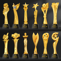 Trophée en résine personnalisé pour le sport et la musique, en or et argent, trophée en cristal de football pour médailles et plaques sportives