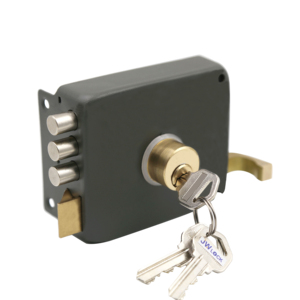 Sicherheits-Diebstahlschutz-Außentürschloss aus Messing mit Zylinder, Riegel, Nachtschloss und Schlüssellochabdeckung für alte Haustüren - Product Image 1