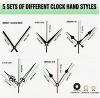 5 Juegos de Manecillas de Reloj de Diferentes Estilos, Mecanismo de Reloj de Cuarzo Silencioso, Kit de Motor de Reloj DIY, Fabricación de Relojes de Pared Personalizados