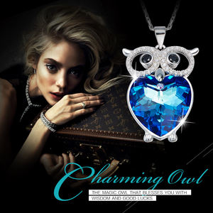 CDE YP1016 collar de joyería fina plata esterlina 925 mujer Animal piedra preciosa joyería búho <span class=keywords><strong>Austria</strong></span> cristal colgante collar - Product Image 5