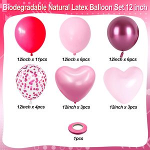Palloncino a Cuore in Lattice Rosa da 12 Pollici, Ecologico e Durevole, Decorazione per San Valentino, Festa della Mamma, Compleanno Bambino, Festa della Principessa - Product Image 5