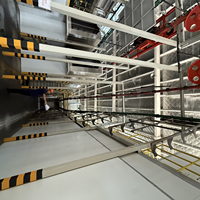 Ligne de peinture en poudre automatique intelligente synchronisée avec four de séchage et contrôle PLC pour composants métalliques d'ascenseurs