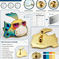 Badge en émail personnalisé, épinglette métallique avec votre design, épinglette en émail dur motif dessin animé avec attache papillon, badge souvenir, commande en gros