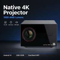 Projecteur de cinéma maison intelligent UHD 4K 3840*2160P Android 14 1000 Ansi, vidéo cinéma, 2+32G, mise au point automatique