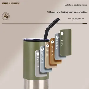New Style Stainless Steel Vacuum Insulated <b>Cup</b> Inner Plastic Outer Steel <b>Straw</b> <b>Cup</b> Office Portable Creative Gift <b>Cup</b> - Product Image 3