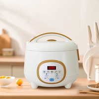 Penanak Nasi Digital Mini 1.5L Pintar Rendah Gula Laris Manis dengan Timer Prasetel, Alat Multifungsi untuk Rumah & Mobil
