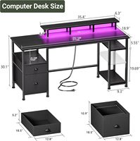 Bureau de jeu personnalisé en gros avec étagère large pour moniteur, cadre métallique, plateau en MDF, gestion des câbles et support pour casque – Table d'ordinateur PC