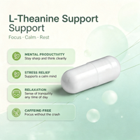 Capsules de L-Théanine 400 mg pour le soulagement du stress, complément de L-Théanine extra fort pour hommes et femmes