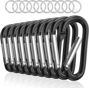 Mousqueton en aluminium avec anneau en D, clips de mousqueton, crochet à ressort pour porte-clés - Product Image 1