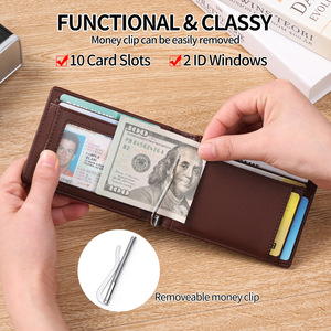 Regali personalizzati RFID blocco Extra grande capacità in pelle fermasoldi minimalista sottile carta di credito <span class=keywords><strong>portafoglio</strong></span> <span class=keywords><strong>verticale</strong></span> per gli uomini - Product Image 5