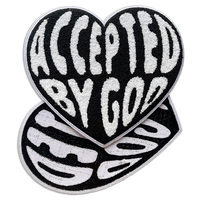 Patch en chenille personnalisé en forme de cœur avec logo, thermocollant/coudable, idéal pour vêtements, chapeaux et jeans