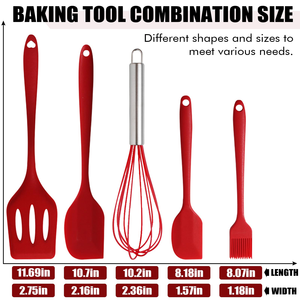 Customized Logo 5 Pcs Heat Resistant <b>Silicone</b> Kitchen Baking Spatula Set OEM ODM Non Stick Cooking <b>Tools</b> - Product Image 2