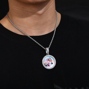 Colgante de foto con diamantes de moissanita VVS, joyería de estilo Hip Hop, foto personalizada con imagen de recuerdo, collar, <span class=keywords><strong>2022</strong></span> - Product Image 4