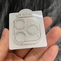 Protection d'écran en verre trempé avec un miroir pour objectif de téléphone mobile scintillant pour les modèles d'iPhone 11 à 15, y compris Pro Max, Mini, Plus