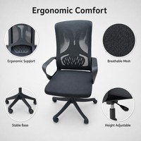 Chaise de bureau ergonomique à dossier en maille, pivotante, pour conférence, design confortable, vente directe usine