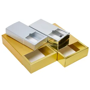 Topf anpassbare goldene Kartonpapierbox Silberkarte Papier faltschublade Tee Kaffee Geschenkboxen Drucklogo Verpackungsbox