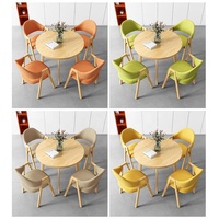 Meubles de restaurant commerciaux, ensemble de table à manger ronde de petite taille avec 4 chaises