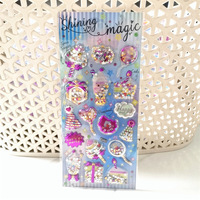 Autocollant décoratif 3D scintillant en PVC imperméable, auto-adhésif, effet cristal/diamant, pour scrapbooking