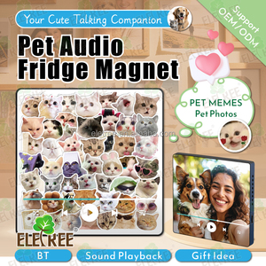 Aimant de réfrigérateur musical personnalisé, cadeau personnalisé pour chien ou chat, cadeau <span class=keywords><strong>d</strong></span>'<span class=keywords><strong>anniversaire</strong></span>, peut redouter des chansons, cadeau de Noël, cadeau commémoratif pour les amoureux des animaux - Product Image 1