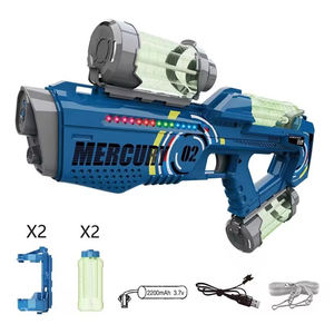 Pistola de agua de fuego continuo con luz Led Pistola de agua eléctrica M2 alimentada por batería de gran capacidad de larga distancia - Product Image 4