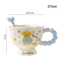 Juego de Tazas de Cerámica con Diseño de Oso, Resistentes a Altas Temperaturas, Aptas para Uso en el Hogar y la Oficina, Antideslizantes, de Alta Calidad, 350 ml