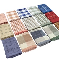Toalla Cuadrada de Algodón Jacquard Estilo Japonés, Extra Gruesa y Altamente Absorbente, 34x34 cm, a Cuadros y Rayas, para Manos/Cara y Pañuelo