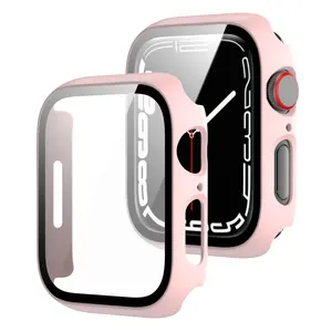 41mm 45mm Tempered Glass Watch Case For IWatch Cover Screen Protector Tempered Glass Cover For Apple Watch9 8 S7 SE