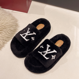 Ciabatte in Pelliccia alla Moda, Punta Aperta, Leggere, Morbide, Comode, Antiscivolo in PU ed EVA, Trendy per Estate, Primavera, Inverno, Casa - Product Image 1