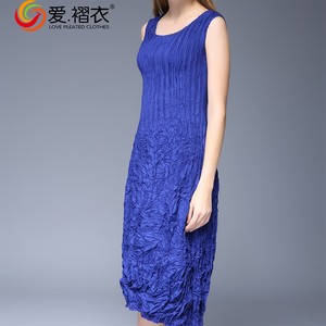 Nuovo Prodotto Casuale Pieghettato Forma di Foglia Abito Senza Maniche Delle Donne del Vestito - Product Image 5