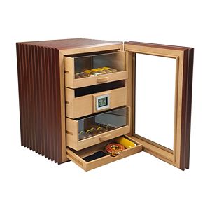 Humidor à cigares JOFI en bois de cèdre laqué WD109, électrique, autoportant, avec hygromètre numérique et coupe-cigares pour le stockage et le vieillissement des cigares - Product Image 5
