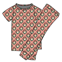 Ensembles de vêtements pour filles en deux pièces, mignons, de Noël, pour l'automne et l'hiver, imprimés de personnages, manches longues, en tissu de bambou, tenue pour tout-petits