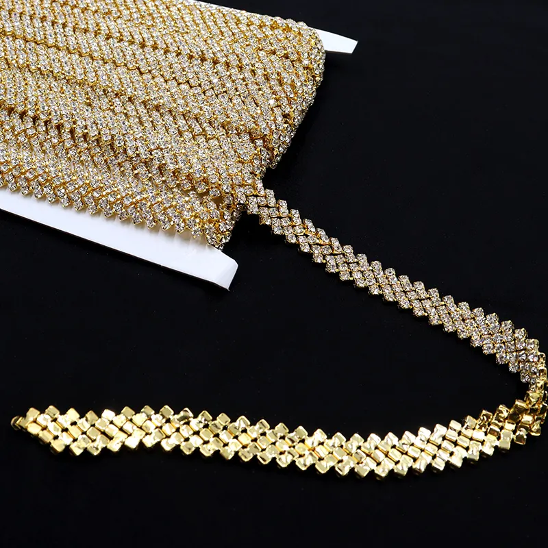 F033-cadena para la cintura con borlas y cristales dorados, cadena con diamantes de imitación ostentosos, adorno para zapatos, decoración para botas