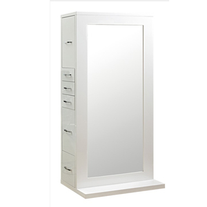 Station de coiffure avec miroir en bois, armoire à miroir pour barbier avec tiroirs de rangement pour salon de beauté - Product Image 3