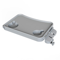 Table de repas pliante portable en alliage d'aluminium, écologique, pliage instantané, légère, avec 2 porte-gobelets