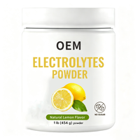 Poudre d'électrolytes en gros OEM 454g 1 lb Saveur citron naturel Fournisseur de marque privée Distributeur Marque personnalisée