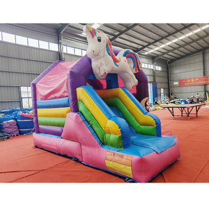 <span class=keywords><strong>Château</strong></span> gonflable commercial à thème licorne avec double toboggan, <span class=keywords><strong>château</strong></span> sauteur arc-en-ciel magique pour location de fêtes d'enfants - Product Image 2