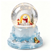 Boule de neige décorative de Noël en résine, globe à eau pour la maison, collection de décorations de vacances